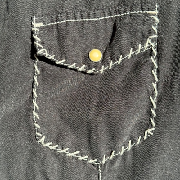 VTG Ryan Michael Western Long Sleeve Pearl Snap Button Woman SZ S Silk Blend - Picture 8 of 16